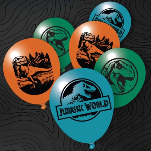 Jurassic Latex Balloons 30cm Pk 6