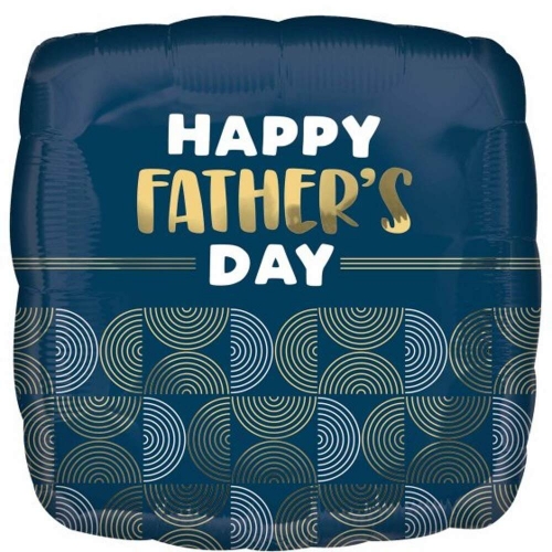 Balloon Foil 45cm Happy Father's Day Ribbed Lines Ea