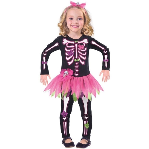 Costume Fancy Bones Girl Toddler Medium Ea