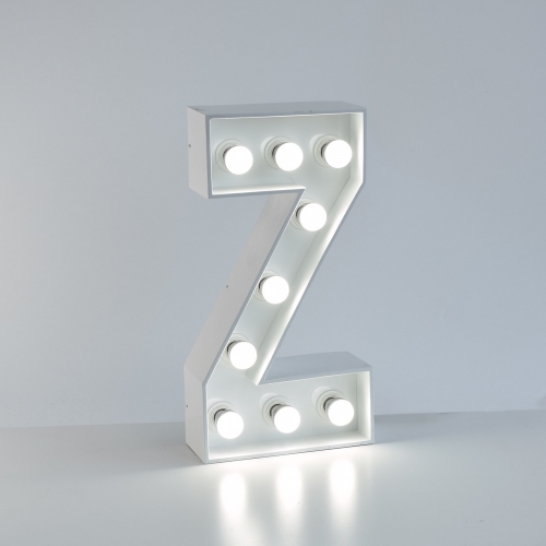 Marquee Letter Z 1.2m White Metal with Lights HIRE