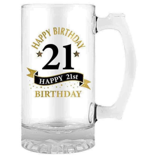 Beer Stein 21st Birthday 490ml Ea