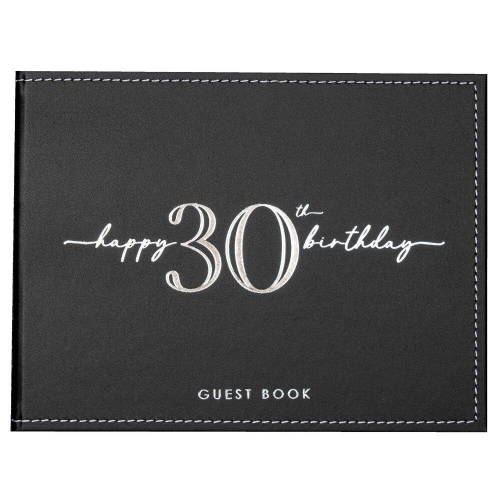 Guest Book 30th Black & Silver Ea