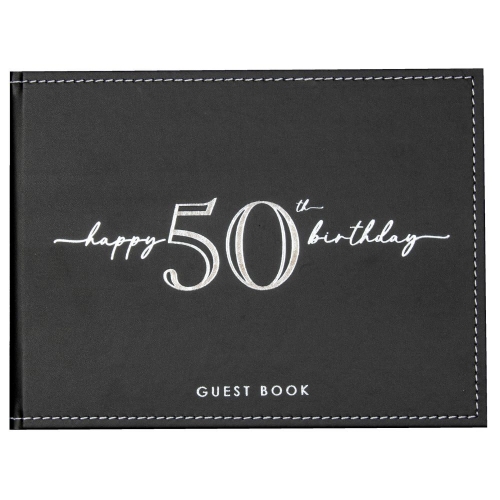 Guest Book 50th Black & Silver Ea