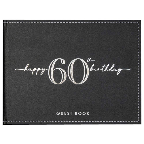 Guest Book 60th Black & Silver Ea