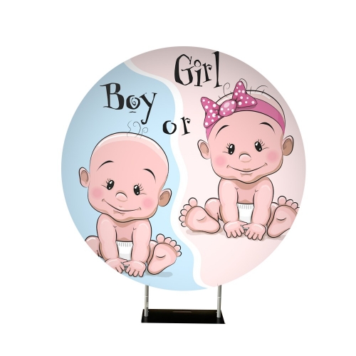 Lombard Vivid Round Backdrop Gender Reveal Babies 2m HIRE