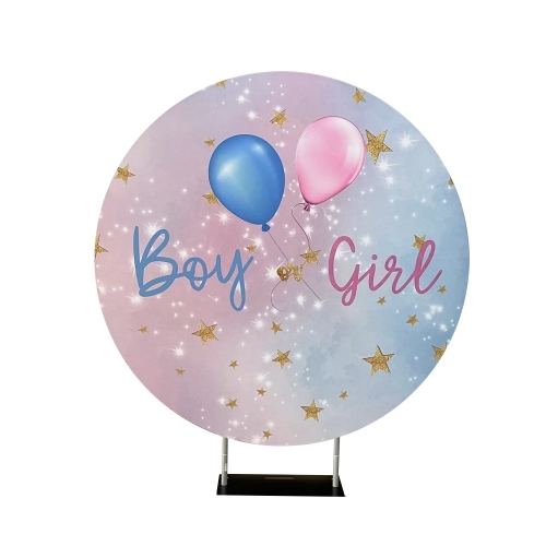 Lombard Vivid Round Backdrop Gender Reveal Balloons 2m HIRE