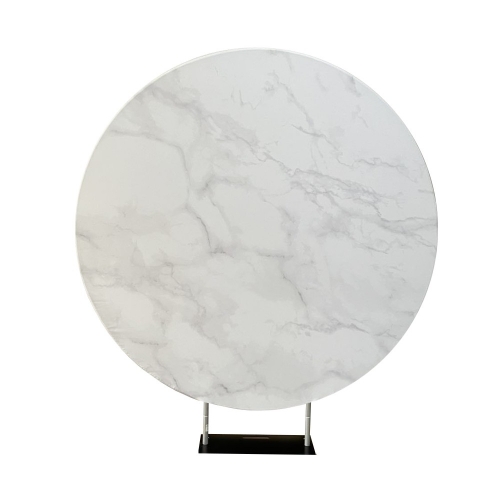 Lombard Vivid Round Backdrop Marble Grey 2m HIRE