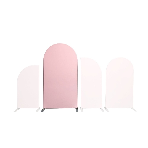 Backdrop Arch Frame Large & Cover Light Pink 1.2 x 2.2m HIRE