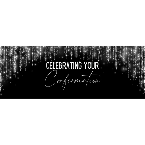 Lombard Personalised Banner Silver Shimmer 40cm x 1.1m Ea