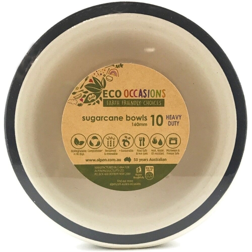 Sugar Cane Bowl Black 16cm Pk 10