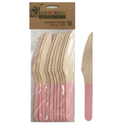 Knife Wooden Light Pink Pk 10