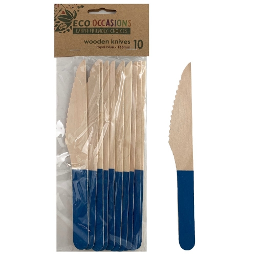 Knife Wooden Royal Blue Pk 10