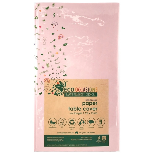 Tablecover Paper Light Pink 2.5m x 1.25m Ea