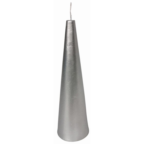 Christmas Candle Cone Silver 23cm 280g Ea LIMITED STOCK