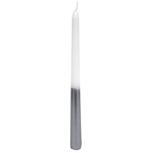 Christmas Candle Taper Silver 24.5cm 50g Pk 4 LIMITED STOCK