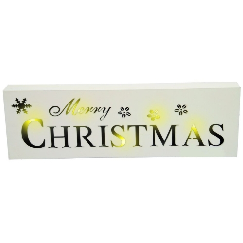 Christmas Sign with LED Wooden 38cm EA LIMITED STOCK