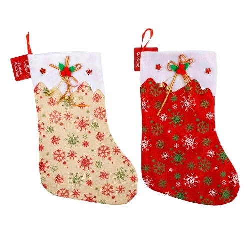 Christmas Stocking Assorted Design 38cm Ea LIMITED STOCK