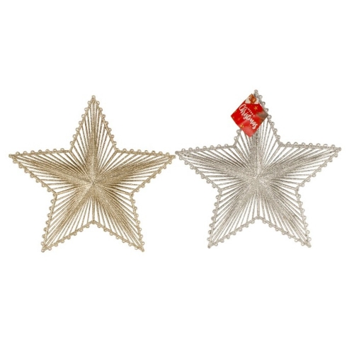 Christmas Tree Topper Star Wire Assorted 31cm Ea