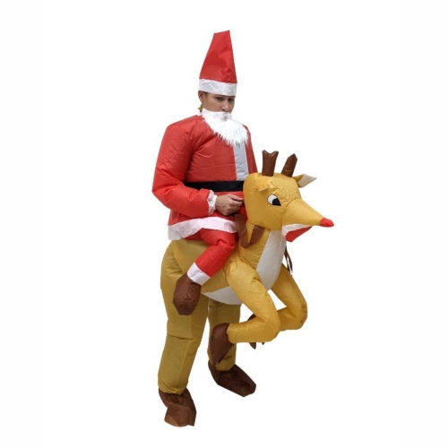 Costume Inflatable Santa on Rudolf Ea