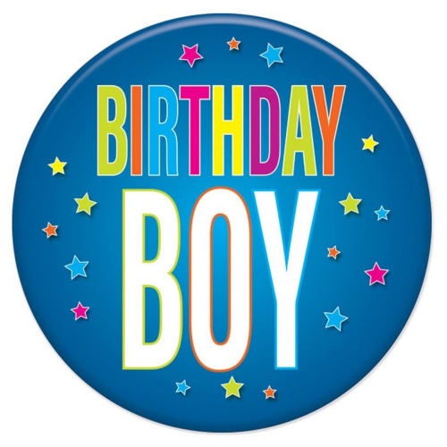 Badge Birthday Boy 5cm Ea