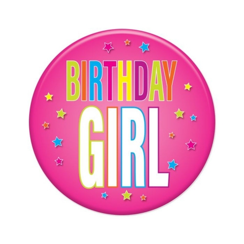 Badge Birthday Girl 5cm Ea