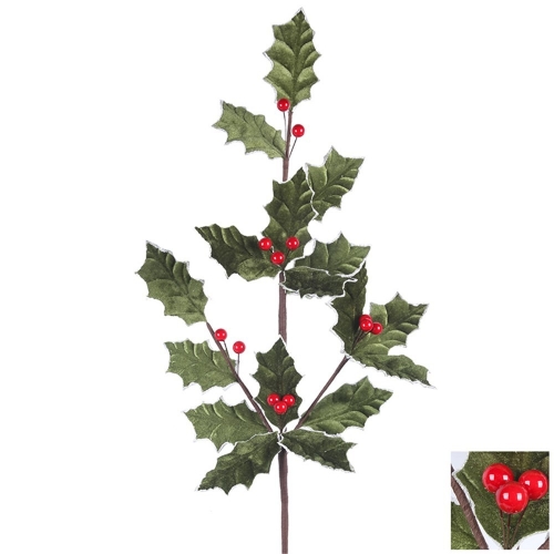 Christmas Pick with Holly & Berry 80cm Ea