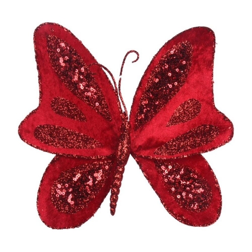 Christmas Butterfly Red 20cm Ea
