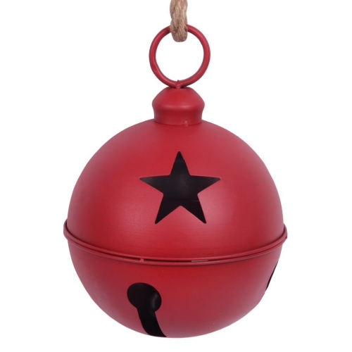 Christmas Bell Red Metal 20cm Ea