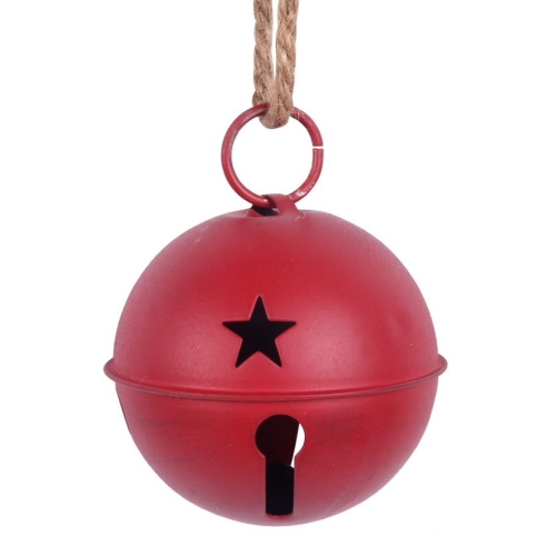 Christmas Bell Red Metal 10cm Ea