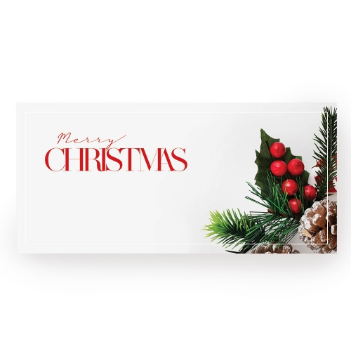 Christmas Wreath Merry Berry Banner 841mm x 390mm Ea