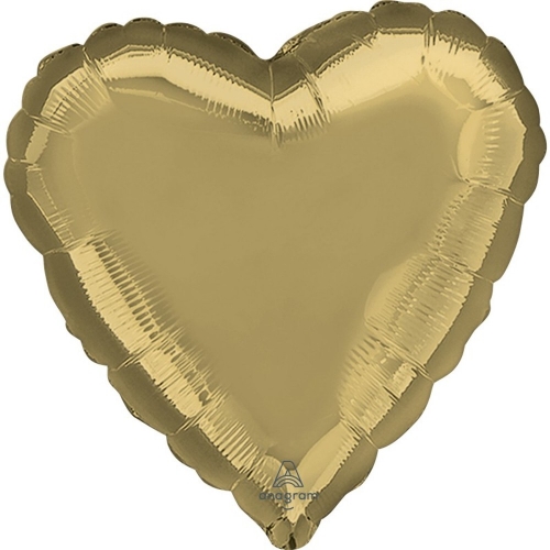 Balloon Foil 45cm Heart White Gold Ea