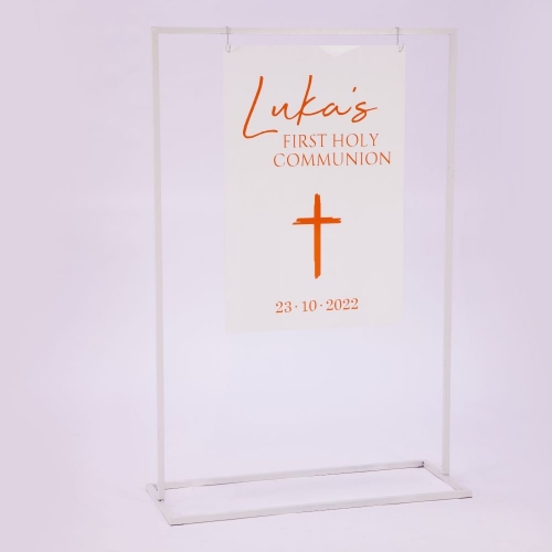 Frame with Hanging Acrylic Sign Personalised HIRE Ea
