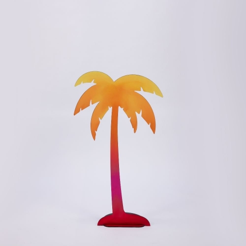 Palm Tree Wooden Ombre Sunset 1.5m HIRE Ea