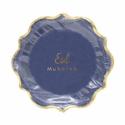 EID Mubarak Plate Paper 23cm Pk 8