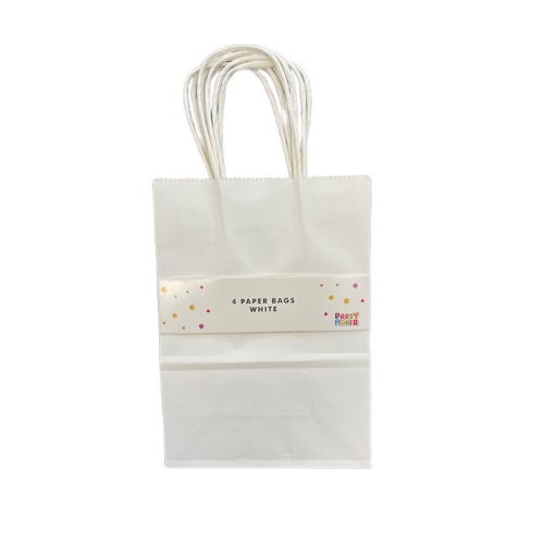 Gift Bag Paper White 21cm Pk 4
