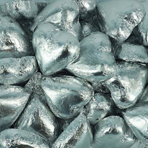 Candy Chocolate Hearts Silver 77g LIMITED STOCK