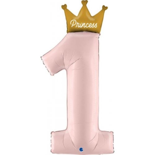 Balloon Foil Supershape 1st Birthday Princess Pink 1.1m Ea