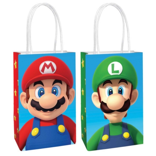 Super Mario Paper Loot Bags Pk 8