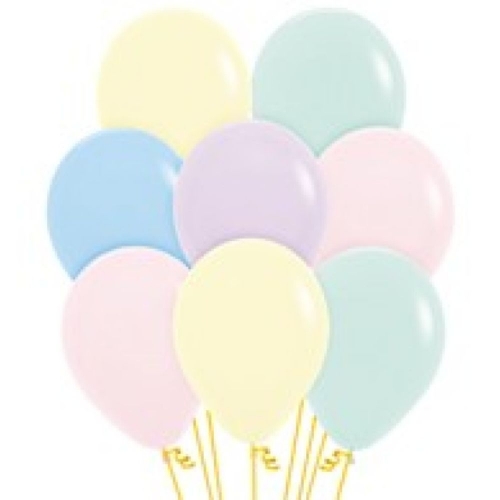 Balloon Latex 28cm Premium Pastel Matte Assorted Pk 25