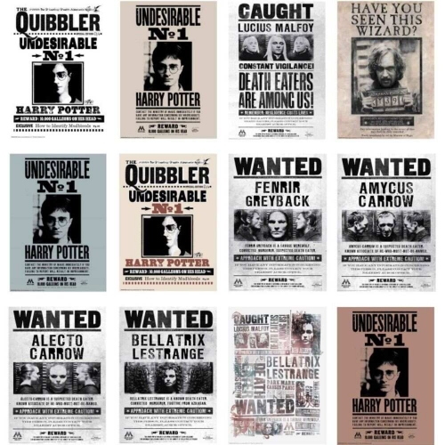 Harry Potter Wanted Posters 21cm x 27cm Pk 12 LIMITED STOCK