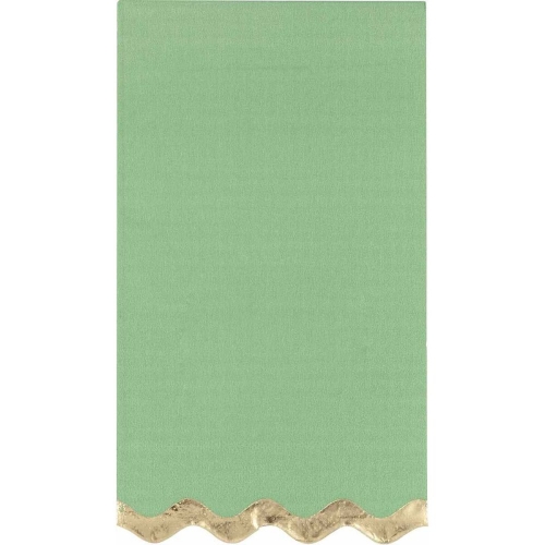 Garden Party Scalloped Sage Guest Napkin Pk 16 CLEARANCE
