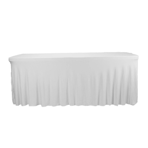 Table Cover Skirting Rectangle 2.4m Spandex White Ea