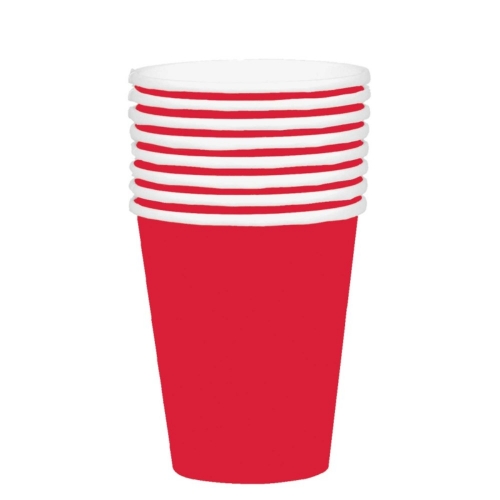 Cup Paper 12oz Red Pk 20
