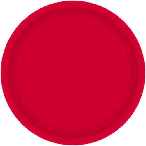 Plate Paper Snack 17cm Red Pk 20