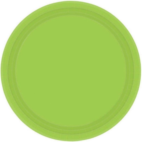 Plate Paper Snack 17cm Lime Green Pk 20
