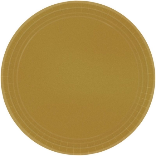 Plate Paper Snack 17cm Metallic Gold Pk 20