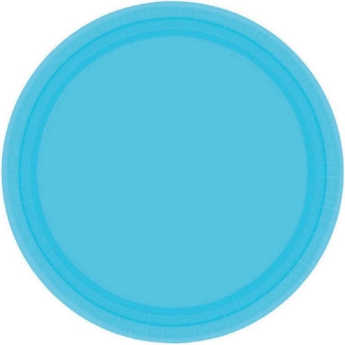 Plate Paper Snack 17cm Caribbean Blue Pk 20