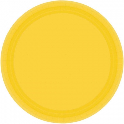 Plate Paper Snack 17cm Yellow Pk 20