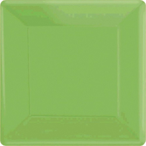 Plate Paper Dinner Square 23cm Lime Green Pk 20