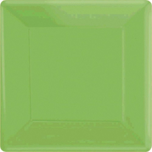 Plate Paper Snack Square 17cm Lime Green Pk 20